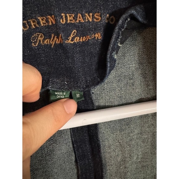 Lauren Jeans Co Ralph Lauren Womens Denim Blazer Jacket Dark Wash Button Size M - Picture 7 of 13